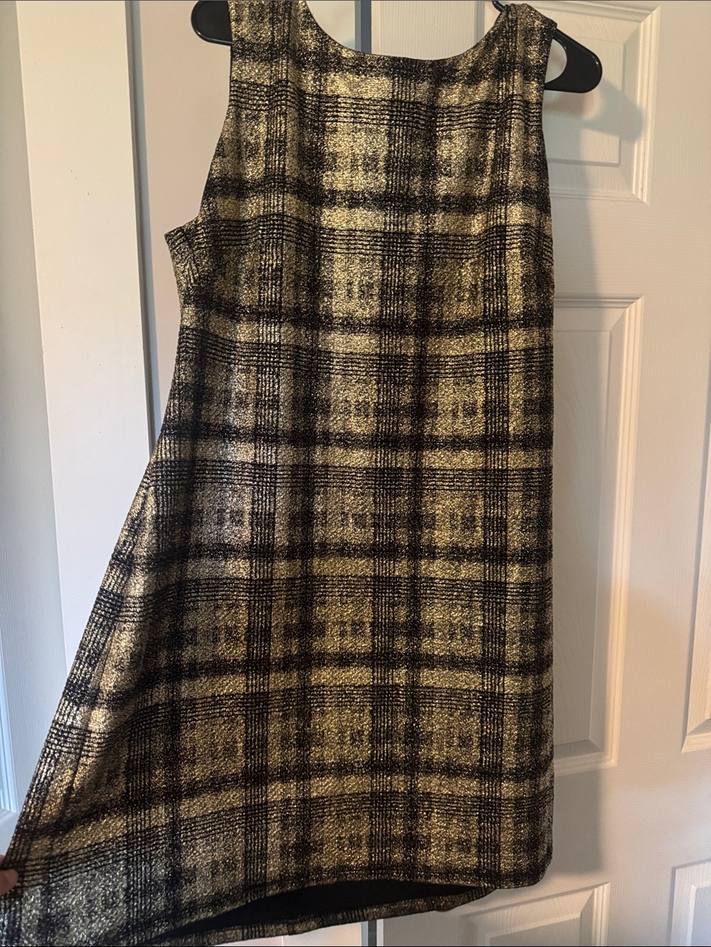 American Living Black and Gold Plaid A-Line Skirt